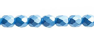 45, 4mm Pastel Pearl Azure Blue Czech Fire Polish Beads