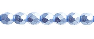 45, 4mm Pastel Pearl Baby Blue Czech Fire Polish Beads