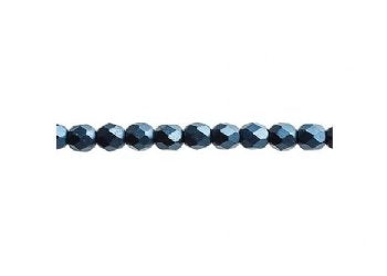 45, 4mm Pastel Pearl Navy Czech Fire Polish Beads