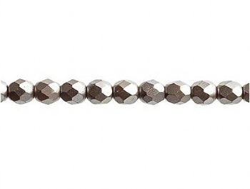 45, 4mm Pastel Pearl Taupe Czech Fire Polish Beads