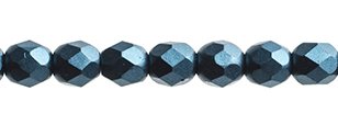 45, 4mm Pastel Pearl Petrol Czech Fire Polish Beads