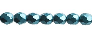 45, 4mm Pastel Pearl Teal Czech Fire Polish Beads