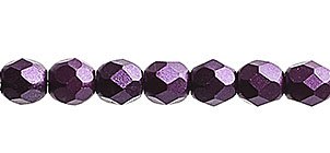 45, 4mm Pastel Pearl Purple Czech Fire Polish Beads
