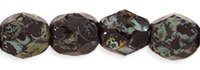 100, 4mm Faceted Opaque Black / Jet Picasso Firepolish Beads