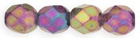 100 4mm Faceted Metallic Purple AB Firepolish Beads