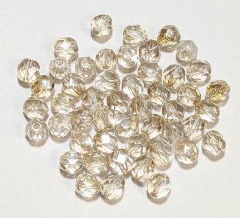 50 6mm Faceted Crystal Clarite Firepolish Beads