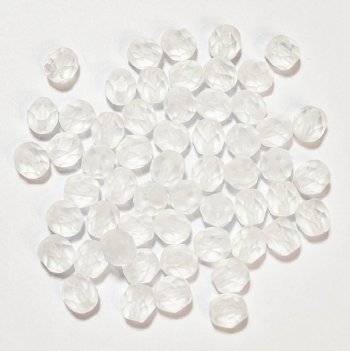 50 6mm Faceted Transparent Matte Crystal Firepolish Beads