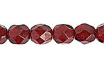 50 6mm Faceted White Lined Garnet Firepolish Beads