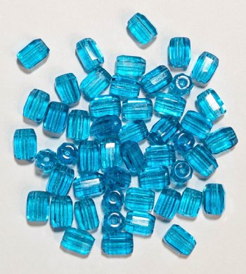 50 7x5mm Faceted Aqua Firepolish Oval Beads