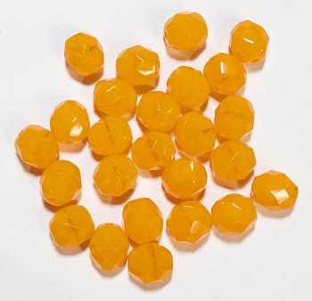 25 8mm Faceted Milky Orange Opal Firepolish Beads