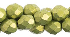 25 8mm Lime Punch Saturated Metallic Faceted Beads