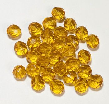 25 8mm Faceted Transparent Topaz Firepolish Beads
