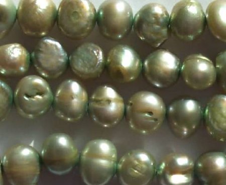 FWP 16inch Strand of 6mm Sage Potato Pearls