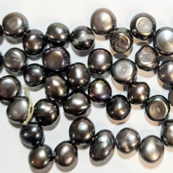 FWP 8inch Strand of 6mm Grey Top Sided Flat Sided Potato Freshwater Pearls