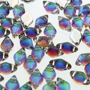 10 Grams of Backlit Petroleum GemDuo Glass Beads