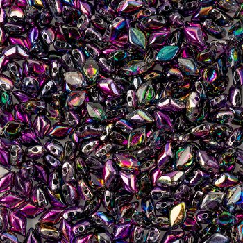 10 Grams of Crystal Magic Violet Grey GemDuo Glass Beads