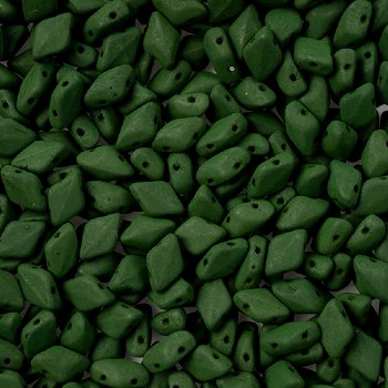 10 Grams of Matte Velvet Forest Green GemDuo Glass Beads