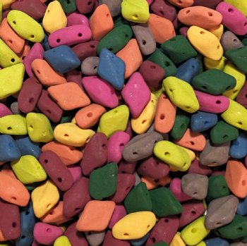 10 Grams of Matte Velvet Mixed GemDuo Glass Beads
