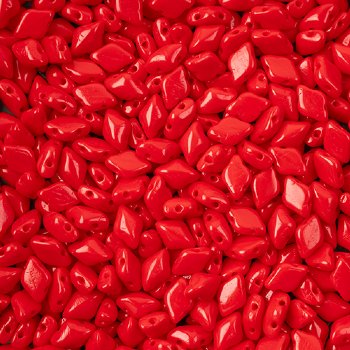 10 Grams of Opaque Coral Red GemDuo Glass Beads