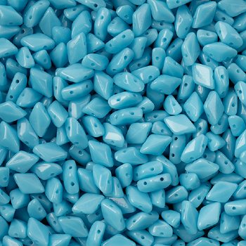 10 Grams of Opaque Turquoise Blue GemDuo Glass Beads