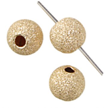 GF0904 5, 4mm Gold Filled Round Stardust Bead