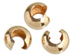 GF2005 10, 3mm Gold Filled Crimp Covers