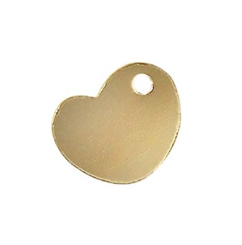 GF4017 1, 7x8mm Gold Filled Flat Heart Charm / Pendant