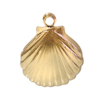 GF4001 1, 11x11mm Gold Filled Sea Shell Charm / Pendant