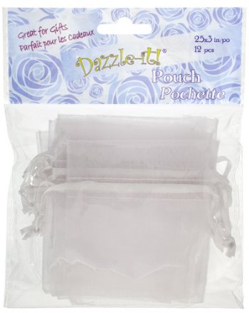 Dazzle-It! 12 Piece 2.5X3 Inch Small White Sheer Gift Bags