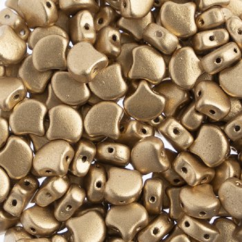 10 Grams 7.5mm Matte Metallic Flax Czech Glass Ginko Leaf Beads