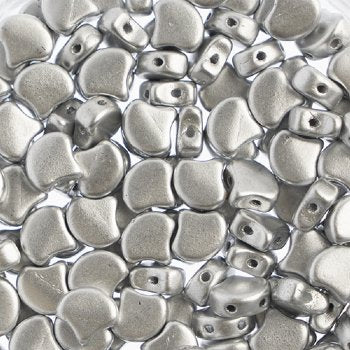 10 Grams 7.5mm Bronze Aluminum Czech Glass Ginko Leaf Beads