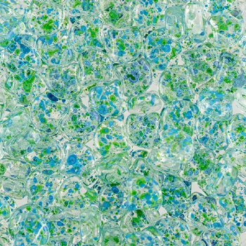 10 Grams 7.5mm Crystal Blue Green Confetti Splash Czech Glass Ginko Leaf Beads