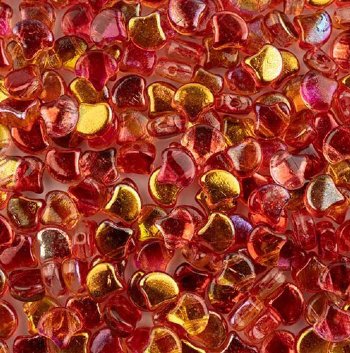 10 Grams 7.5mm Crystal Summer Rainbow Orange Czech Glass Ginko Leaf Beads