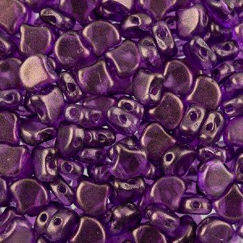 10 Grams 7.5mm Magenta Halo Czech Glass Ginko Leaf Beads