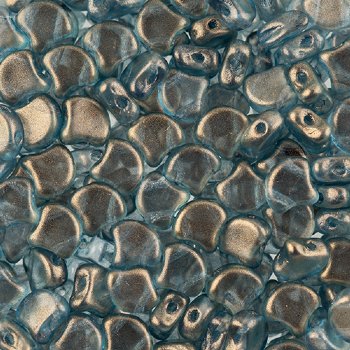10 Grams 7.5mm Shadows Halo Czech Glass Ginko Leaf Beads
