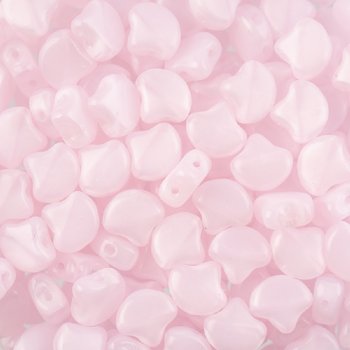 10 Grams 7.5mm Opal Pink Czech Glass Ginko Leaf Beads
