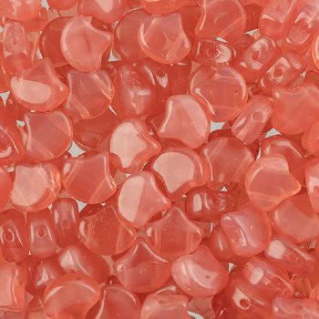10 Grams 7.5mm Opal Rose Czech Glass Ginko Leaf Beads