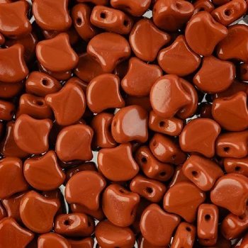 10 Grams 7.5mm Opaque Chocolate Brown Czech Glass Ginko Leaf Beads