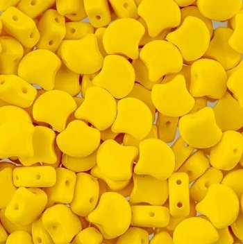 10 Grams 7.5mm Opaque Lemon Yellow Czech Glass Ginko Leaf Beads