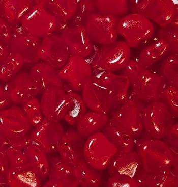 10 Grams 7.5mm Opal Red Czech Glass Ginko Leaf Beads