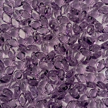 10 Grams of Transparent Amethyst GemDuo Glass Beads