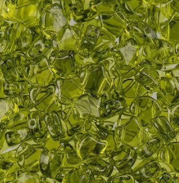 10 Grams 7.5mm Transparent Olivine Czech Glass Ginko Leaf Beads