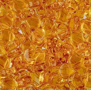 10 Grams 7.5mm Transparent Topaz Czech Glass Ginko Leaf Beads