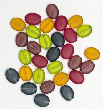 30 12mm Transparent Matte Autumn Mix Flat Oval Beads