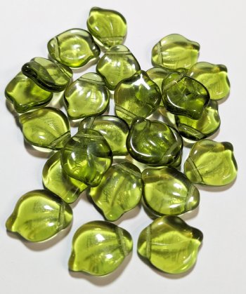 25 14mm Wide Olive Leaf Beads