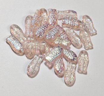 25 15mm Transparent Light Rosaline AB Fish Beads
