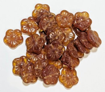 25 15mm Topaz Marble Marble Flower Beads