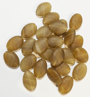 25 16x11mm Flat Oval Marble Matte Dark Golden Topaz