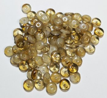100 2x6mm Transparent Topaz & White Givre Rondelle Beads