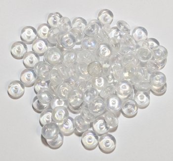 100 2x6mm Transparent Crystal Iris Lustre Rondelle Beads